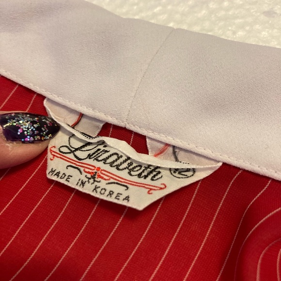 Lirabeth womens button pin stripe blouse sz 12 - Picture 3 of 11